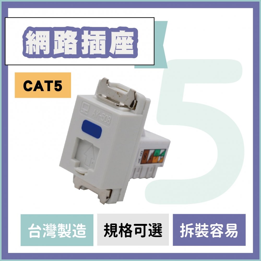 網路插座 AK-508 CAT5 網路資訊插座 含快速打線上蓋 NCC通訊傳播委員會審驗合格